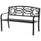 Steel Outdoor Patio Garden Bench With Cast Iron Backrest Seats 3 500 Lb Capacity
